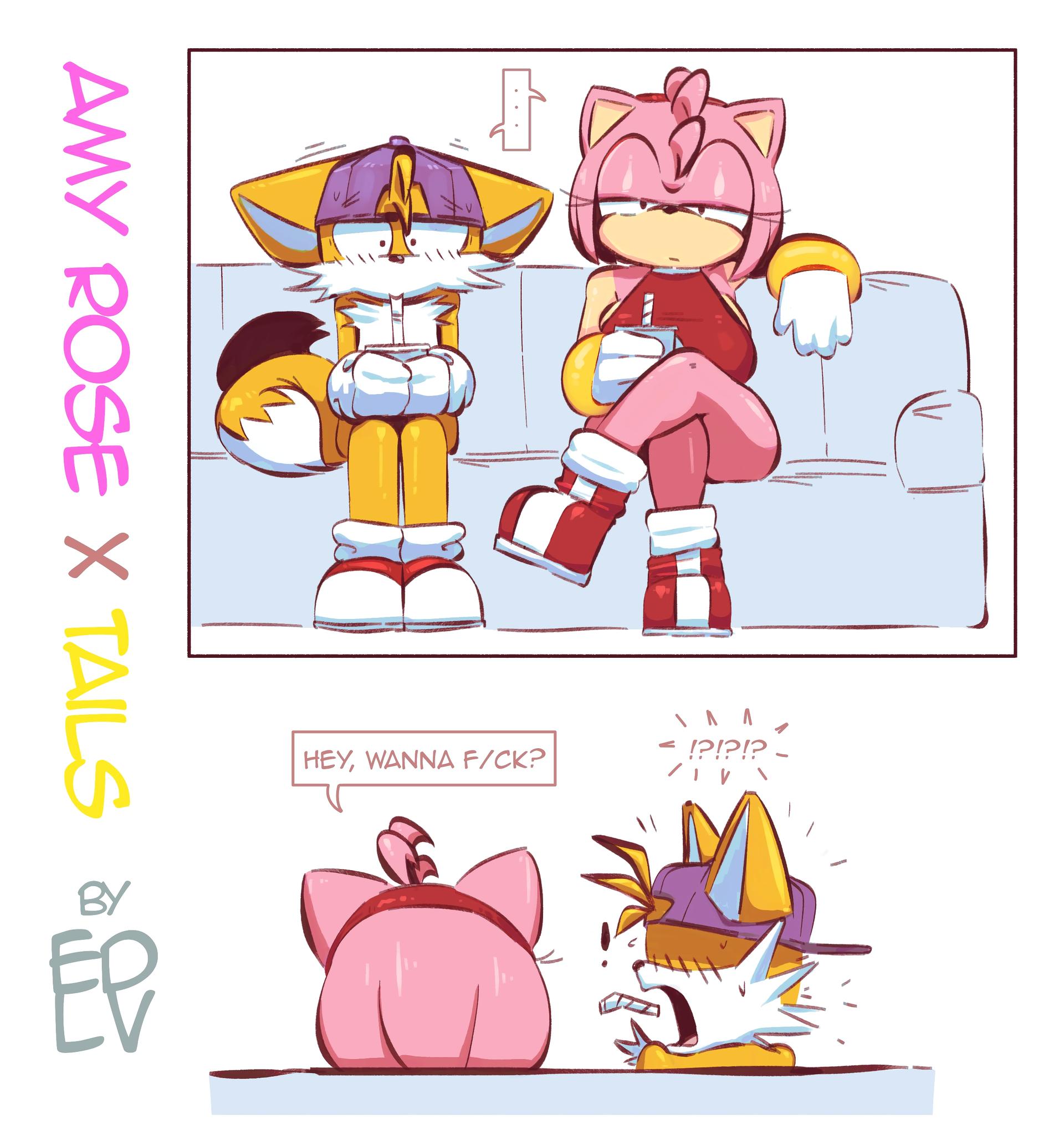 Amy Rose x Tails - adult comic cover