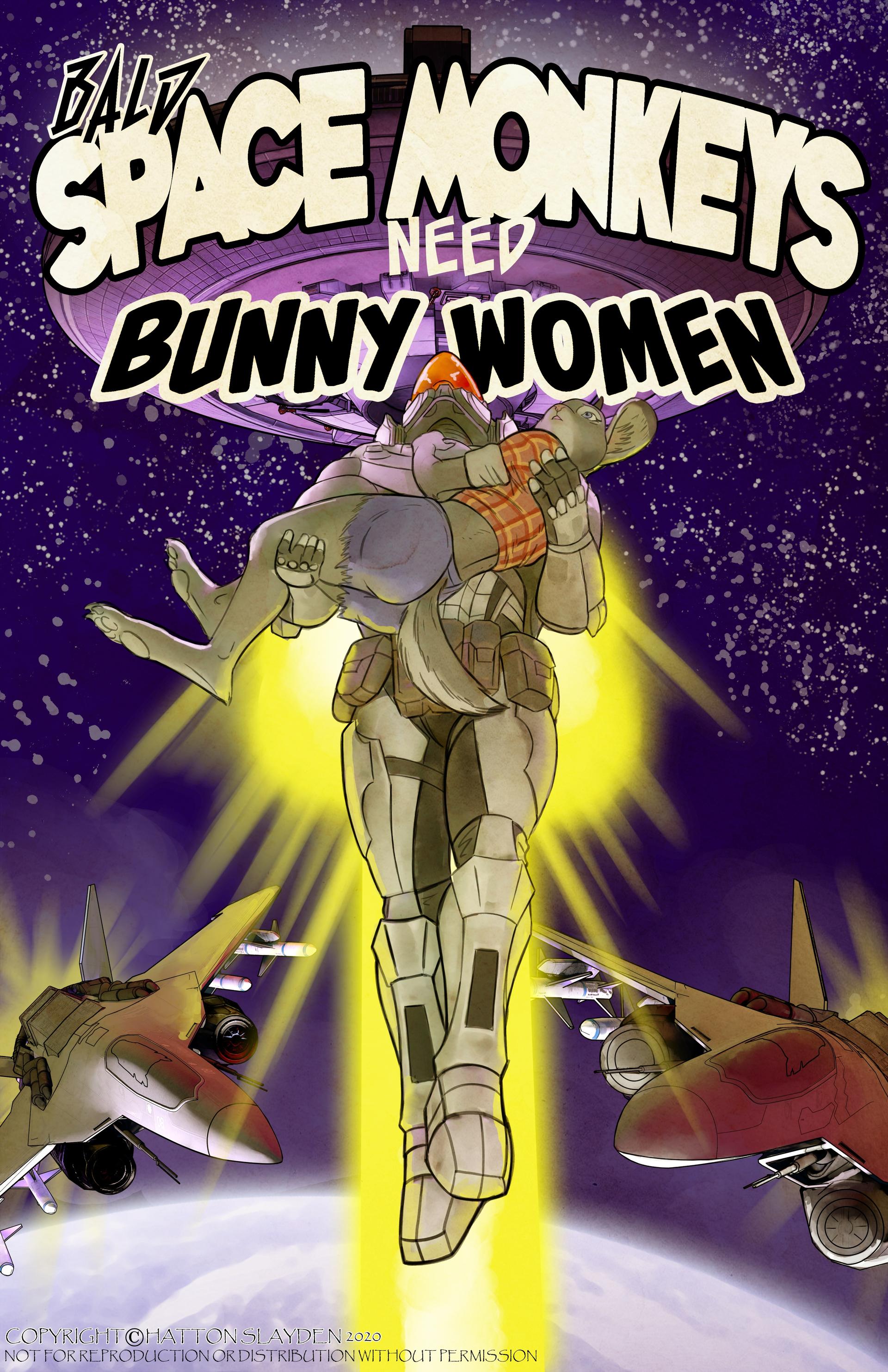 Bald Space Monkeys Need Bunny Woman - adult comic cover