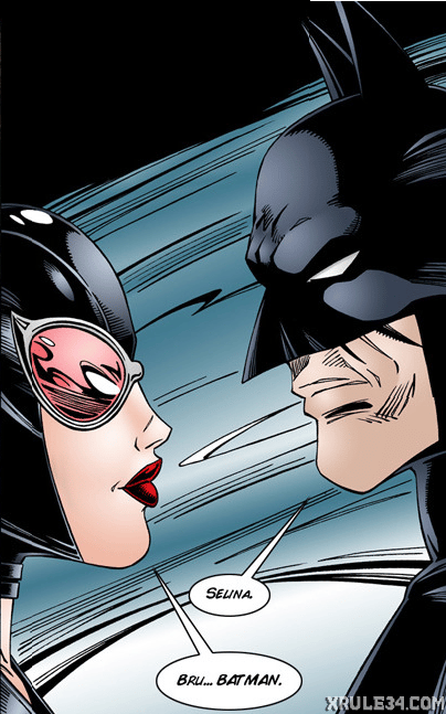 Batman Interrogates Catwoman - adult comic cover