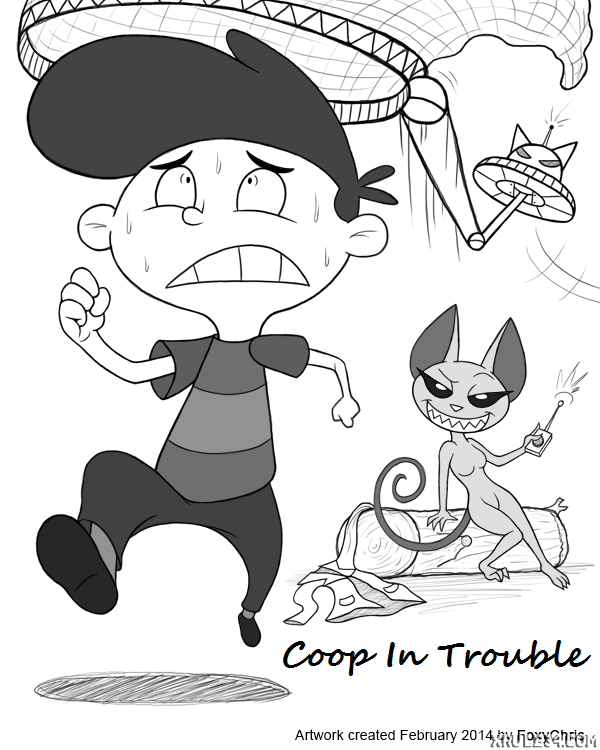 Coop In Trouble - adult comic cover