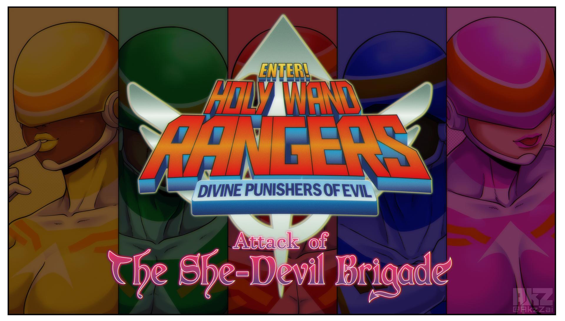 Enter! Holy Wand Rangers - Attack of The She-Devil Brigade - adult comic cover