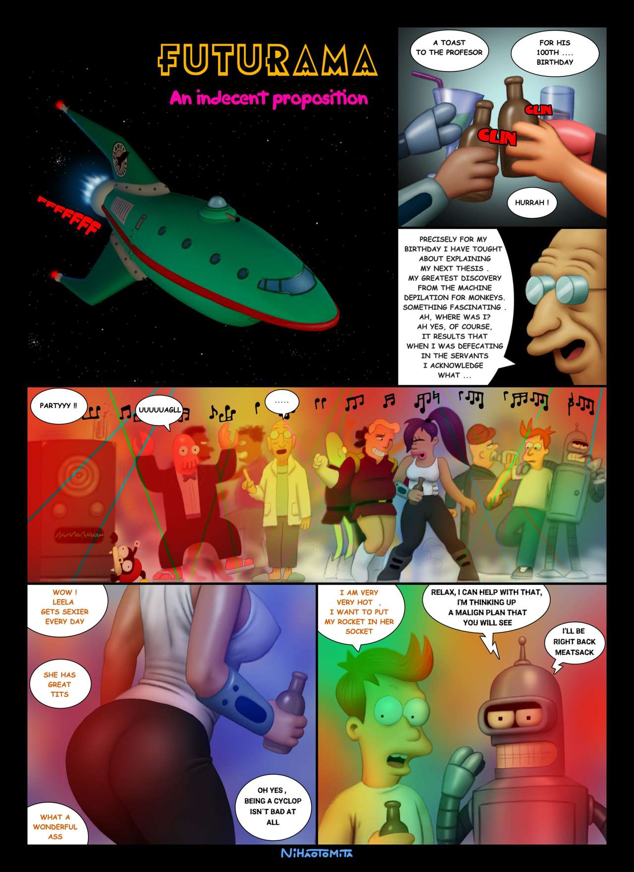Futurama - An indecent proposition - adult comic cover