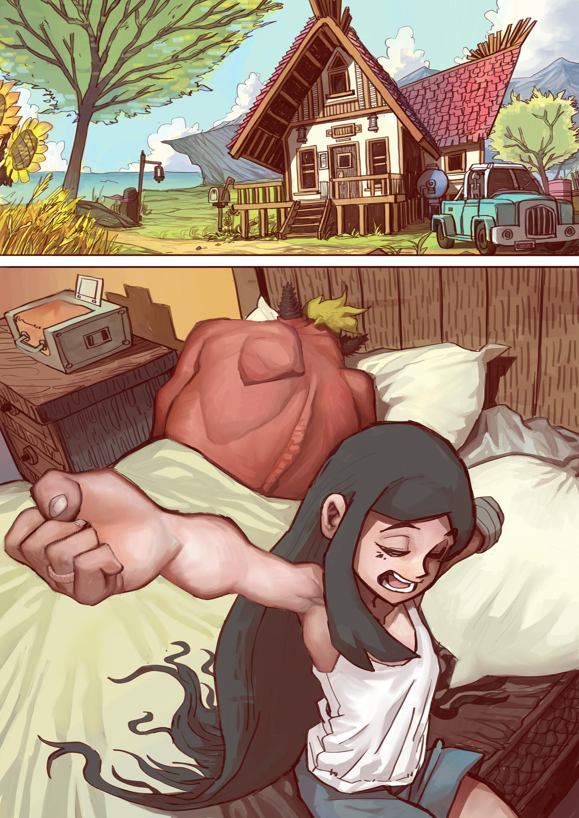 Girl and Lizard - adult comic cover