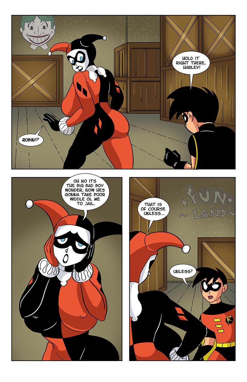 Harley and Robin in The Deal - adult comic cover