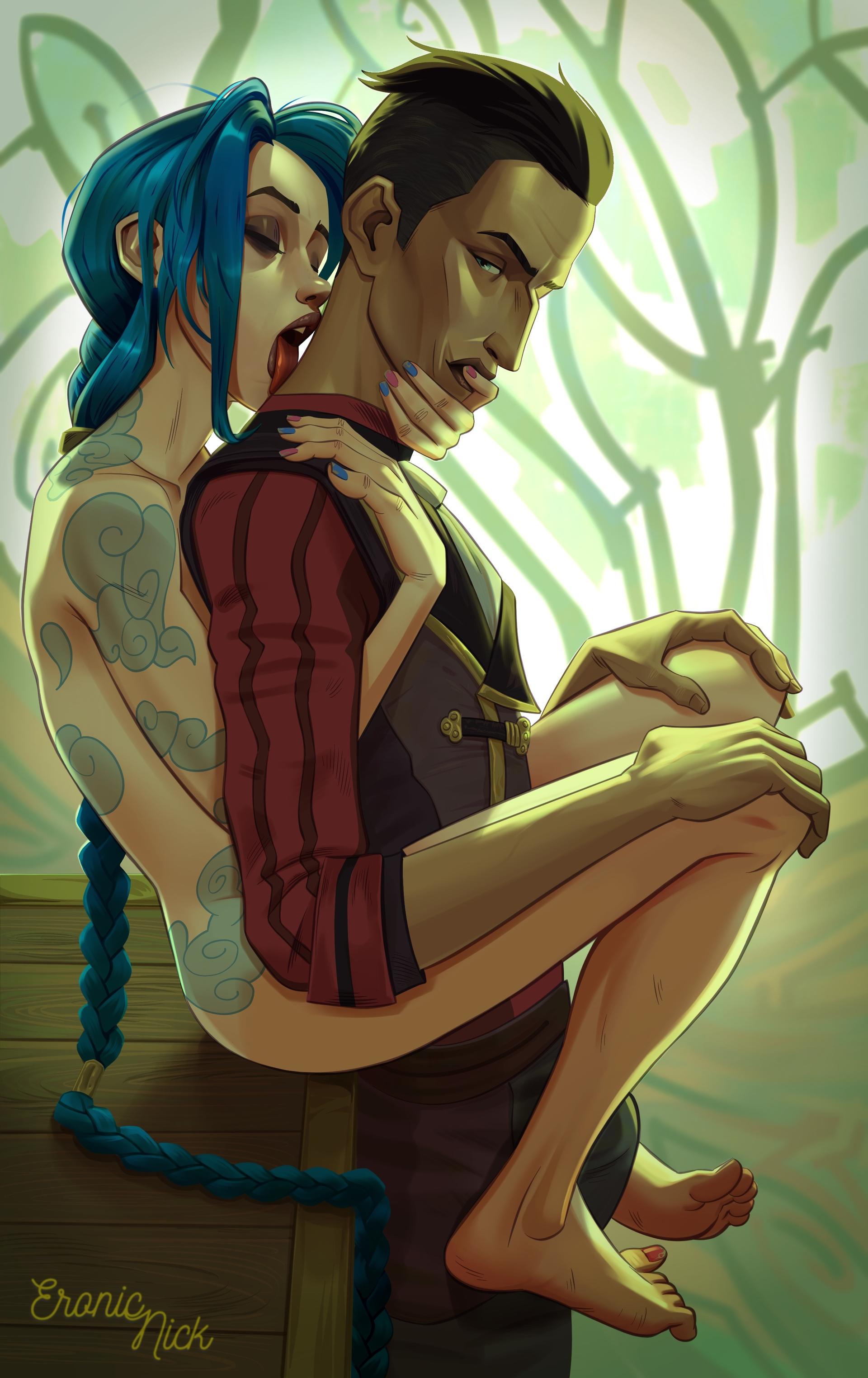 Jinx and Silco - adult comic cover