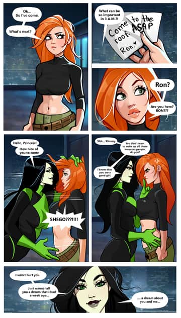 Kim and Shego Date on the roof - Read free adult comic online