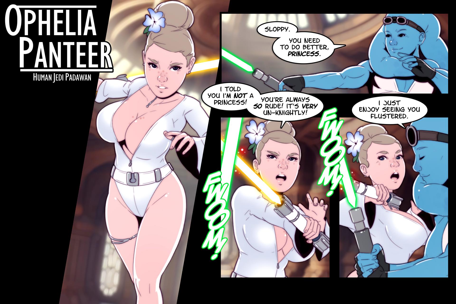 Ophelia Panteer - Human Jedi Padawan - adult comic cover