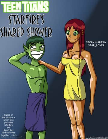Starfire's Shared Shower - Read free adult comic online