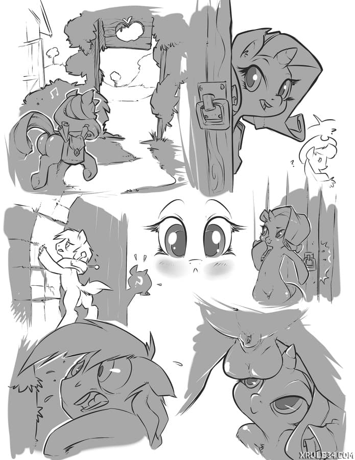 Sweetie belle and Big mac - adult comic cover