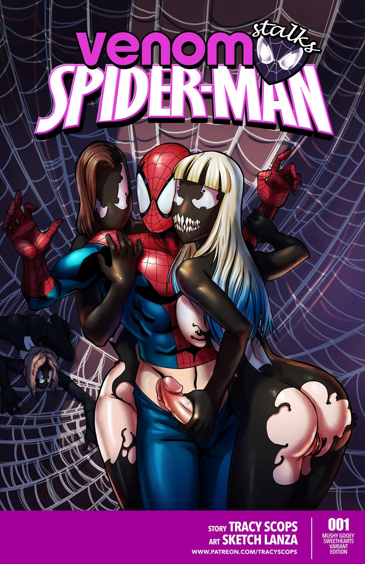 Venom Stalks Spidey - adult comic cover